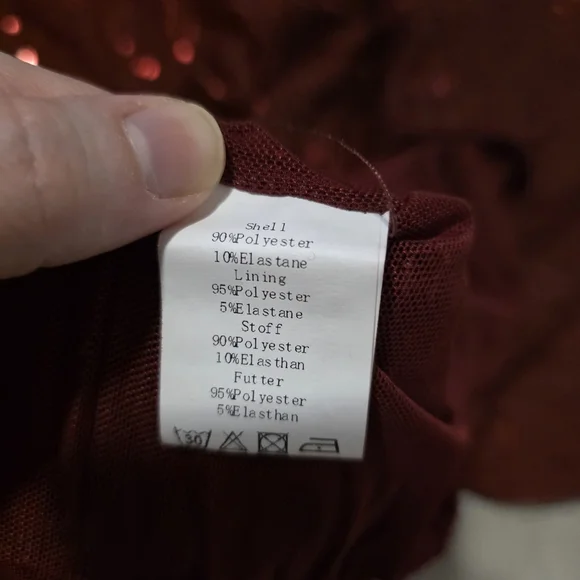 Elegant Red Sequin Blouse by Jostar - Picture 8 of 10